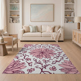 Blush Pink Floral Vine Area Rug