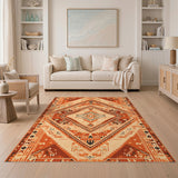Southwestern Orange Geometric Orange Area Rug