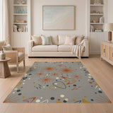 Grey Atomic Starburst Area Rug