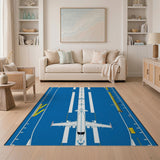 Airport Runway Blueprint Area Rug