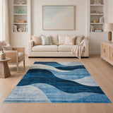 Coastal Blue Wave Area Rug