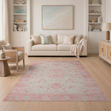 Floral Pink Blush Pink Floral Persian Area Rug