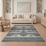 Black and White Bold Black White Southwestern Geometric Rug