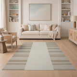 Beige Cream Vertical Stripe Area Rug