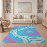 Abstract Area Multi-color and Patterns Vibrant Swirl Multi-Color Abstract Area Rug