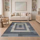 Geometric Modern Geometric Grey Abstract Area Rug
