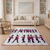 Purple Nutcracker Soldiers Marching Area Rug