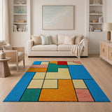 Geometric Modern Multi-color and Patterns Vibrant Multi-Color Geometric Area Rug