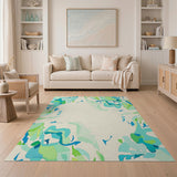 Abstract Teal Mint Area Rug