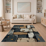 Distressed Grey Stone Wall Area Rug