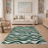 Green Ocean Wave Area Rug