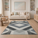 Modern Grey Geometric Diamond Geometric Modern Area Rug