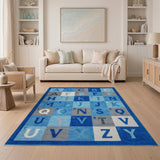 Blue Alphabet ABC Kids Learning Rug