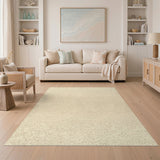Beige Textured Plush Area Rug