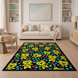 Playful Yellow Cartoon Cats Area Rug