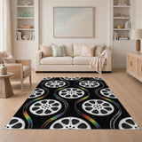 Cinematic Rainbow Film Reel Area Rug