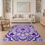 Traditional Persian Purple Purple Mandala Persian Area Rug