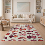 Fruit Pattern Multi-color and Patterns Cherry Fruit Pattern Area Rug