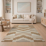 Geometric Brown Tan Southwestern Area Rug