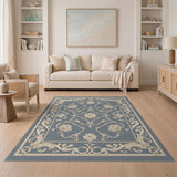 Elegant Grey Floral Persian Rug