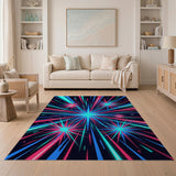 Multi-color and Patterns Neon Starburst Geometric Area Rug