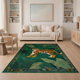 Jungle Tiger Green Area Rug