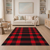 Black Red Buffalo Plaid Area Rug