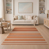 Warm Orange Horizontal Stripe Woven Rug