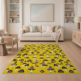 Whimsical Yellow Mushroom Area Rug