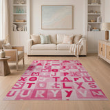 Pink Alphabet ABC Kids Play Rug
