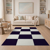 Classic Black White Checkerboard Area Rug