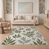 Vintage Olive Leaf Pattern Area Rug