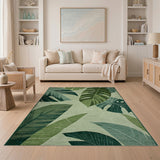 Lush Green Lush Monstera Leaf Green Area Rug