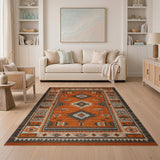 Southwestern Terracotta Southwestern Geometric Area Rug