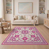Pink Floral Medallion Persian Rug
