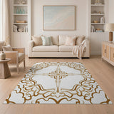 Ornate Gold Persian Motif Area Rug