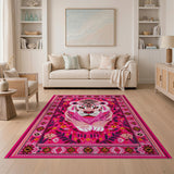 Vibrant Pink Tiger Persian Area Rug
