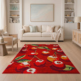 Vibrant Cherry Orchard Red Area Rug