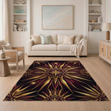 Gold Starburst Geometric Area Rug