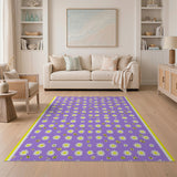 Purple Daisy Bumblebee Floral Area Rug