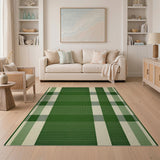 Green Plaid Rustic Farmhouse Area Rug