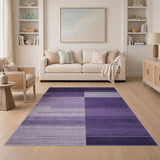 Purple Geometric Block Geometric Modern Area Rug