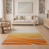 Orange Wavy Gradient Area Rug