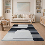 Bold Black and White Bold Black White Geometric Abstract Area Rug