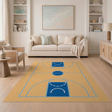 Geometric Modern Orange Basketball Court Geometric Area Rug