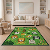 Playful Jungle Animals Kids Area Rug