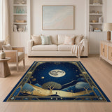 Moonlit Celestial Path Art Deco Area Rug