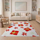 Festive Red Gift Boxes Area Rug