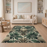 Ornate Green Seashell Baroque Area Rug