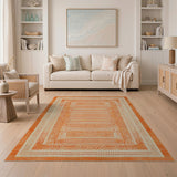 Burnt Orange Zigzag Heritage Tribal Rug